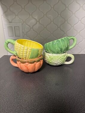 Set of four vintage ceramic soup bowls